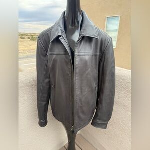 Murano Genuine Lambskin Leather Jacket Black Men’s Zip-Up Soft Moto Large